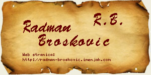 Radman Brošković vizit kartica
